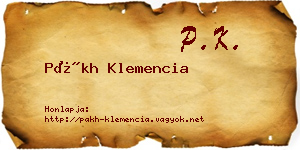 Pákh Klemencia névjegykártya